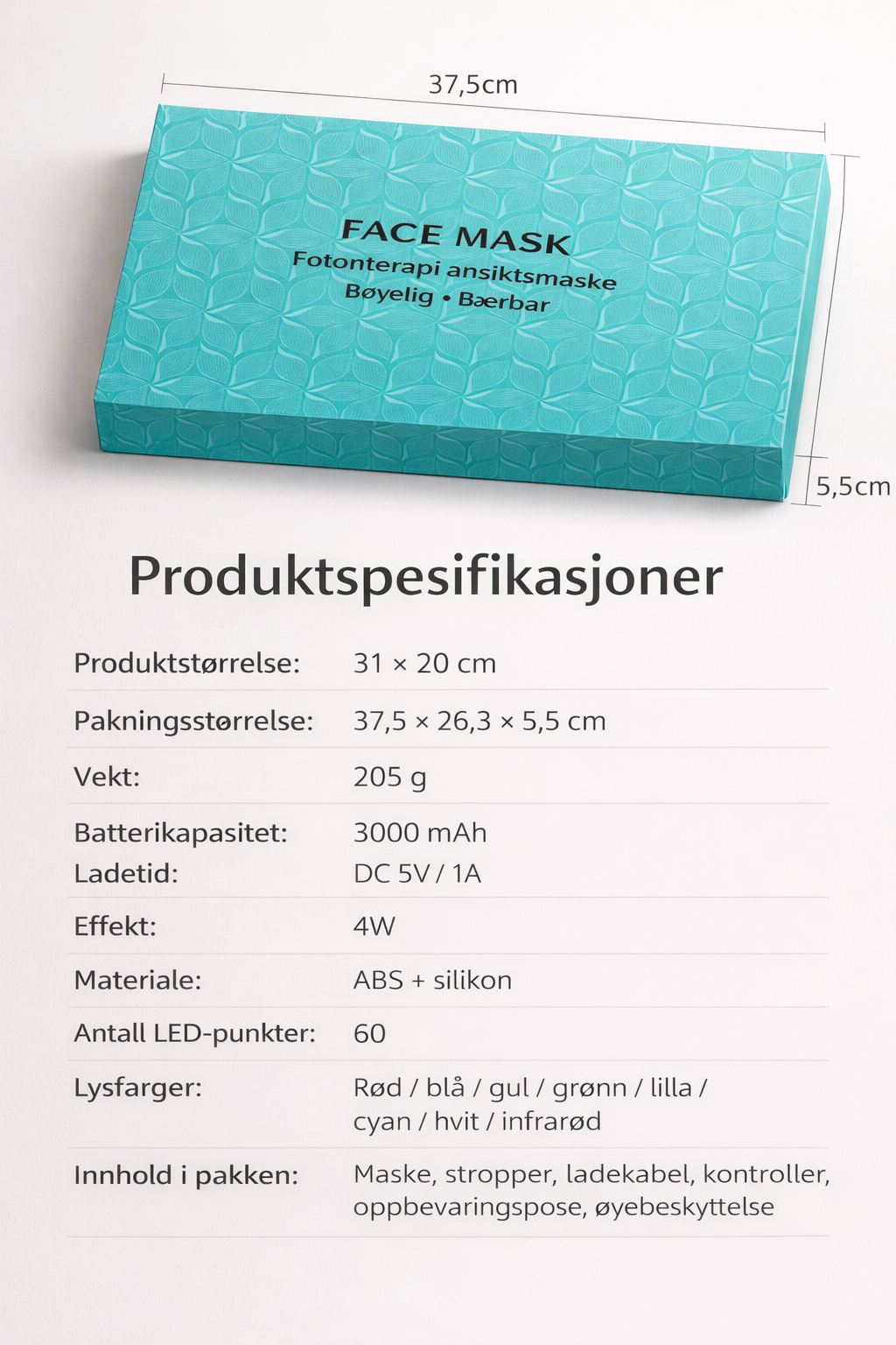 AvelineCare Pro LED-Maske 8-i-1 – Avanceret Lysterapi