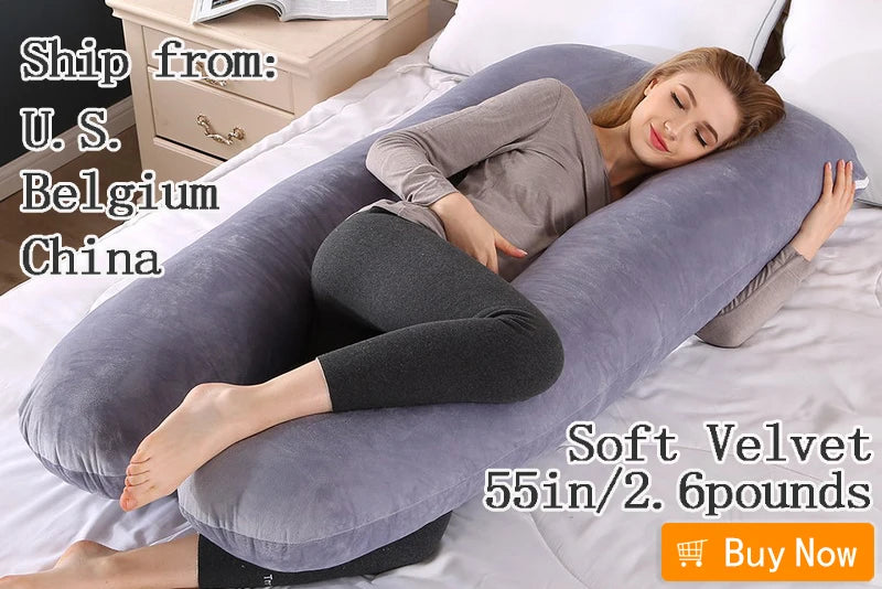 Velværepute – J-formet pute for graviditet og avslapning.