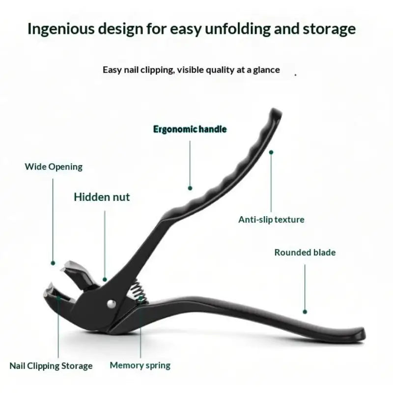 Stainless Steel Curved Elbow Anti-Splash Nail Clipper Portable Easy to Use for Daily Home Travel Personal Nail Grooming