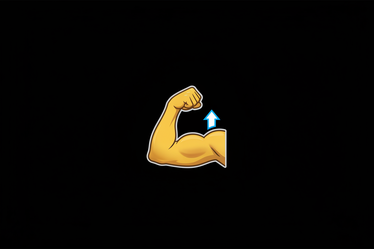 💪 Flexed Bicep Icon lag nøyaktig kopi sort bakgrunn