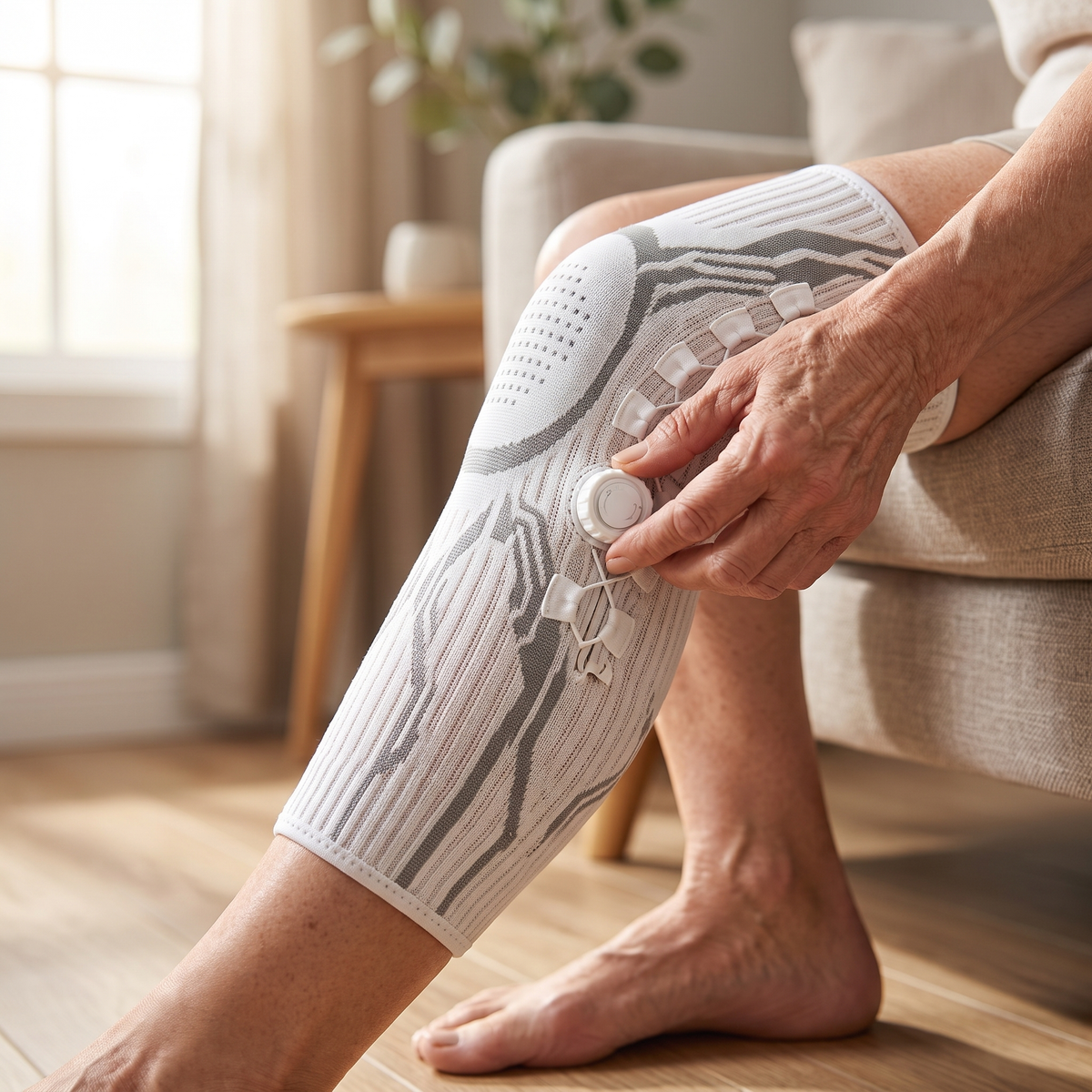 Turning the Kneova dial to set tension