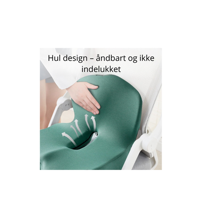 Ergonomisk sittepute med integrert korsryggstøtte 